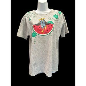 Vintage Chic USA Made Single Stitch Watermelon With Scarecrow Painted T-Shirt Lg